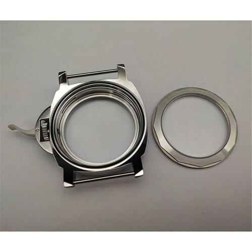 For ST36 44mm Stainless Steel Silver Watch Case Polished Shell for Eta 6497/6498 for ST36 Watch Movement