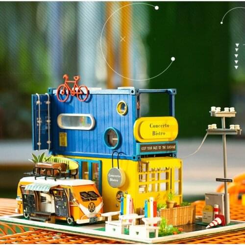 DIY Cottage Hello Summer Container Model Wooden Doll Houses Miniature Dollhouse Furniture Kit Toys For Adult Children Gift