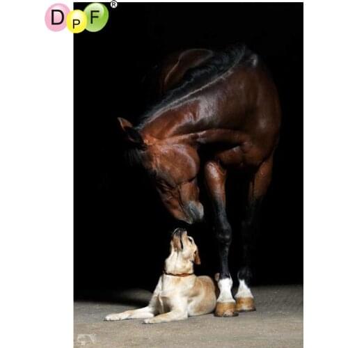 DPF DIY Dogs and horses 5D crafts diamond painting cross stitch home decor diamond mosaic square diamond embroidery needlework