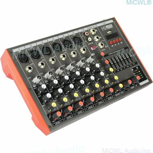 Bluetooth Mixer 8 Microphone Channel 8-Input 2-Bus A Stereo Sound Mixing Console With USB 48V Phantom Power XLR 3Pin 6.5mm Line