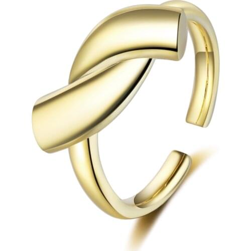 Minimalist Geometric Gold Adjustable 925 Sterling Silver Ring For Women Fashion Finger Cool Delicate Engagement Jewelry Gifts