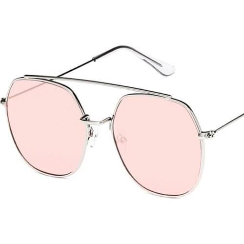 Polygonal Double Beam Sunglasses 2019 Metal Retro Comfortable Nose Pads Wild Models Sunglasses Unisex Marine Film Sunglasses