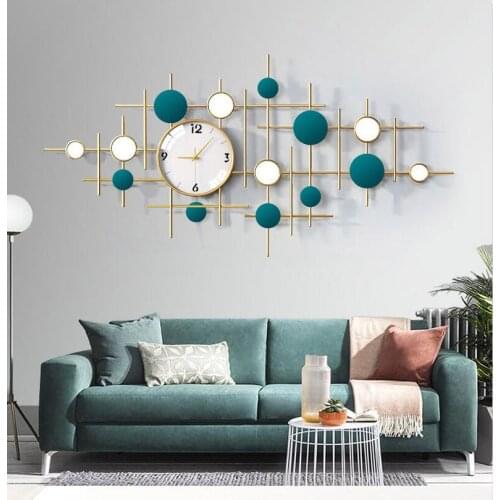 Nordic Wrought Iron Wall Clocks Wall Ornaments Store Porch Mute Clock Wall Mural Decoration Home Livingroom Wall Sticker Crafts