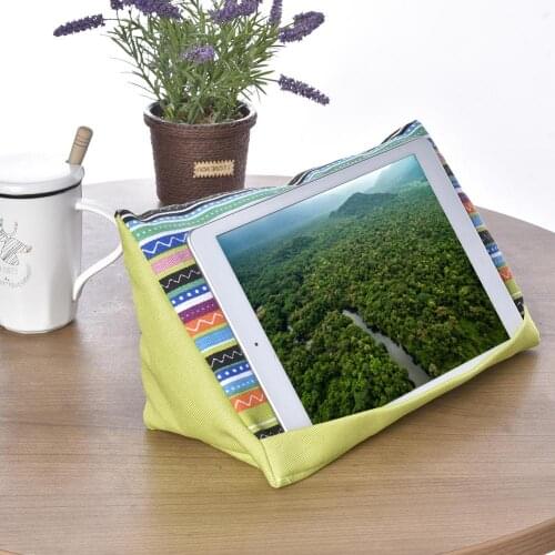 New Laptop Holder Tablet Pillow Stripe Canvas Stand Pillow Holder Multifunctional Tablet Stand Holder Stand Pad Pillow For IPad