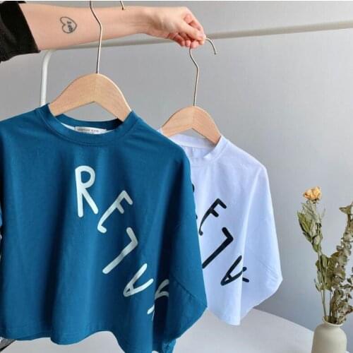 2021 new arrival girls boys summer short sleeve casual cotton kids t-shirt