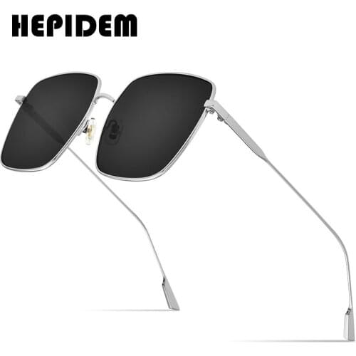 HEPIDEM Oversize Korean Sunglasses Women 2021 New Luxury Brand Alloy Square Sun Glasses for Men with Mirror Nylon Lens gm Diane