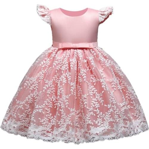 Baby Children Clothing Summer New Children Wedding Dress Princess Dresses Bow Embroidered Birthday Dress Baby Kids Girls Clothes