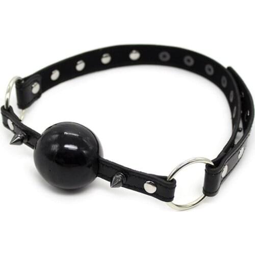 Solid Gag Ball Leather Bondage Belt Adult Games Restraints BDSM Torture Slave Collar Open Mouth Gag Sex tools For Couples Toys