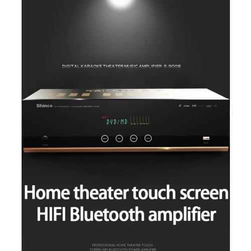 KYYSLB 100W*2 8Ohm S-9008 Home 5.1 Professional Home Power Amplifier Theater Touch Screen Hifi Bluetooth Power Amplifier