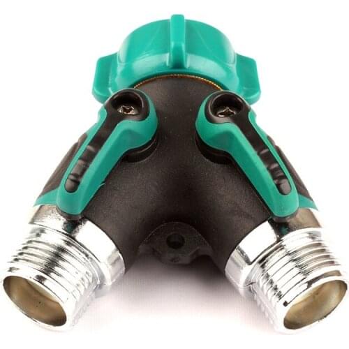 3/4 inch Thread Metal Hose Splitter Three-way Ball Valve Faucet Pipe Y Connectors Fittings Garden Drip Irrigation Accessories