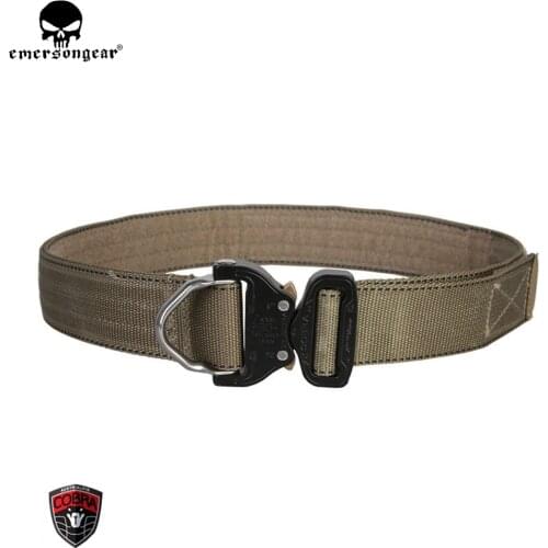 EMERSONGEAR Military D-Ring Riggers Belt 1.75 Inch Cobrabuckle Shooter Paintball Airsoft Wargame Emerson Belt Black EM9313
