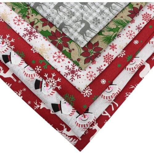 Christmas 50*150cm Printed Cotton Linen Fabric Curtain tablecloth Cloth For DIY Quilting & Sewing Placemat,Bags Material,c13827