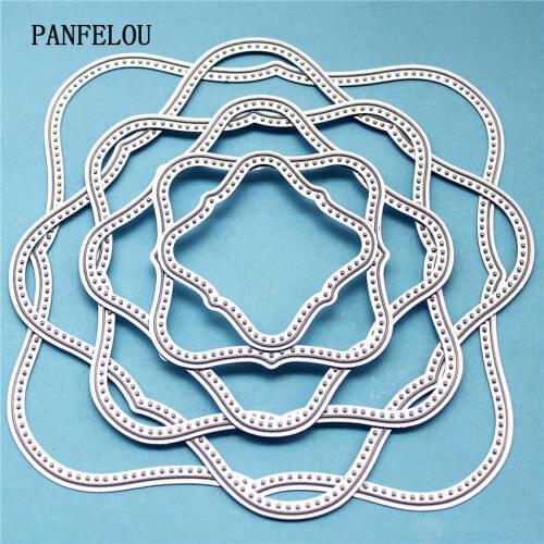 PANFELOU Metal craft Six layers of circular paper die cutting dies for Scrapbooking/DIY Easter wedding Halloween cards