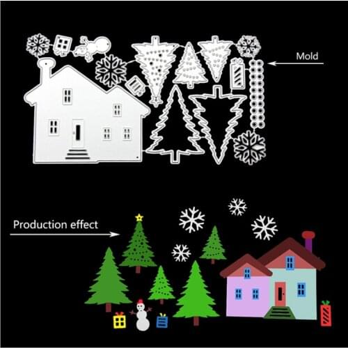 Cutting dies Christmas house Scrapbooking Dies Metal Craft Die Cut Stamps Embossing New 2019 Card Making Decor