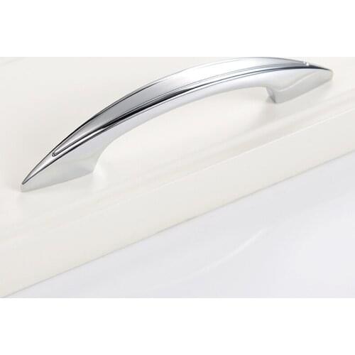 Nordic Silver drawer pull Kitchen accessories bedroom furniture knobs and handles for white drawers