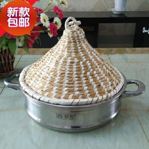 Straw hand-made nature health handwork hat wheat fragrance steamer cover wood iron aluminum pot electric cooker general pot lid