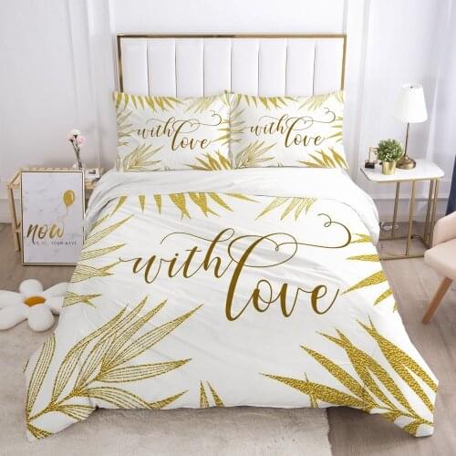 Modern Duvet Cover Set Bedding Sets Quilt/Comforter/Blanket Case Pillowcase with Zipper 3D White King Queen Twin Size Bed Linens