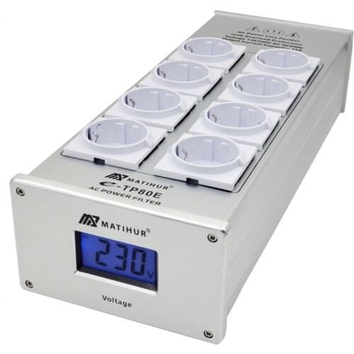 MATIHUR e-TP80 Audio Noise AC Power Filter Power Conditioner Power Purifier Surge Protection with EU Outlets Power Strip