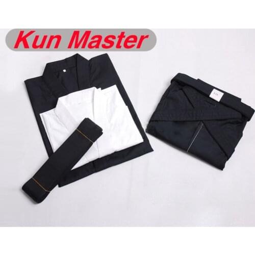Hakama Martial Arts Apanese Kendo Laido Aikido Hapkido Hakama Martial Arts Uniform Kendogi+Hakama+underwear+belt) black And Blue