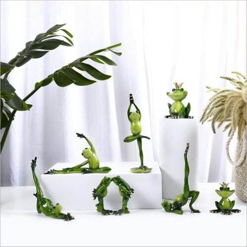 VILEAD More Size Resin Yoga Frog Figurines Nordic Garden Crafts Decorations Porch Store Animal Ornaments For Home Accessories