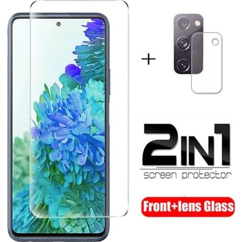 2 in 1 Tempered Glass For Samsung Galaxy S20 FE Fan Edition S20FE 5G 2020 SM-G781B 6.5'' Screen Protector For Galaxy S20FE Film
