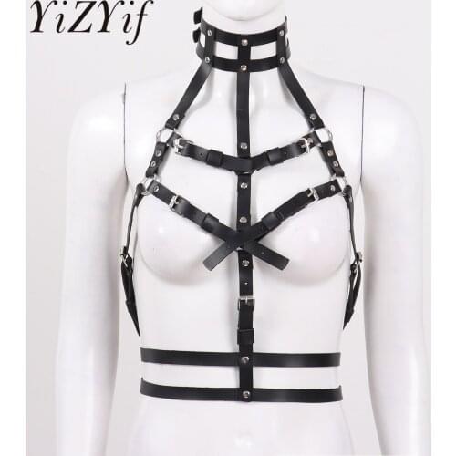 Women Suspender Body Chest Harness AdjustableLeather Shoulder Strap, Chest Strap, Punk Body, Chest Cage Belt Women Sexy Clubwear