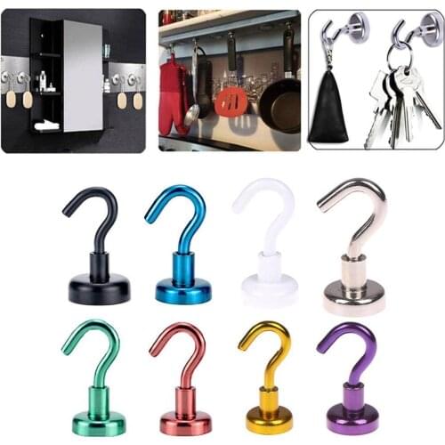 1Pcs Powerful Magnetic Hanging Hook Magnet Holder Key Hook Pulling Force Hook