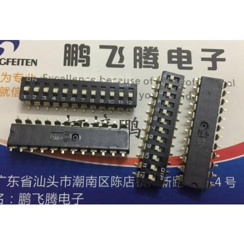 1PCS Taiwan Yuanda DIP DM-12-V-T/R SMD dial code switch 12-bit key type flat dial 2.54 pitch