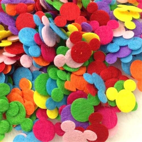 100 pcs Mix Color Padded Felt Animal Appliques Craft Kids Doll Lots A276