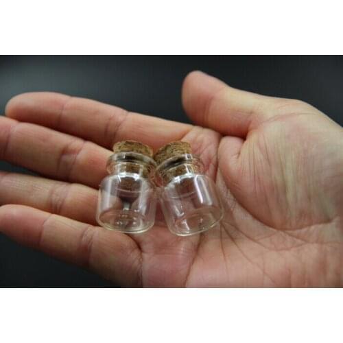 1000PCS 22*25mm 4ml Wish Bottles Mini Empty Clear Glass Bottle With Cork Small Glass Vials Jars For Wedding Holiday Decoration