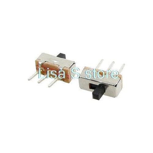 50 Pcs 3mm High Knob 3P 2 Position 1P2T SPDT Vertical Slide Switch 0.5A 50V DC SS-12D00G3