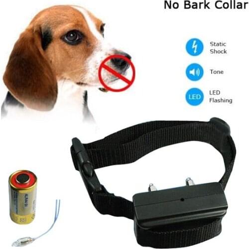 50PCS Mini Auto Static Shock Anti No Bark Control Collar For Training Dog Stop Barking One Dog black