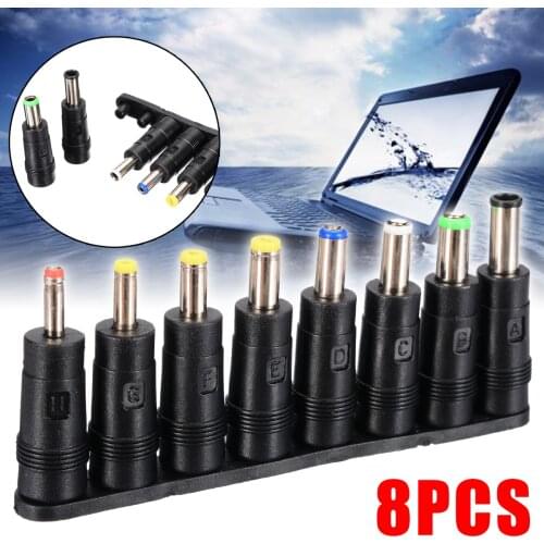 8pcs/set Universal AC DC Power Cable Adapter Plug Charger Tips Head Charger For Laptop PC Charger Tips Adapter