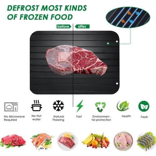 Aluminum Fast Defrosting Tray Thaw Frozen Food Meat Fruit Quick Defrosting Plate Board Defrost Kitchen Gadget Tool