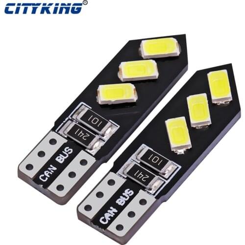 100pcs/lot T10 Led No Error T10 Canbus 6SMD 5730 w5w t10 194 168 LED Car Interior Bulbs Light Parking Width Lamp