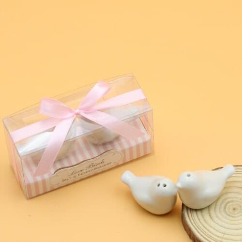 FREE SHIPPING by DHL,UPS,FEDEX(100sets/Lot)+White Ceramic Birds Salt&Pepper Shaker Wedding&Event Party Giveaway Gift For Guest