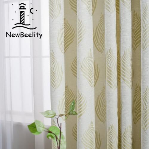 Free Shipping High Level Jacquard Curtains Leaf Cortinas Idyllic Window Curtains for Living Room and Bedroom Customization