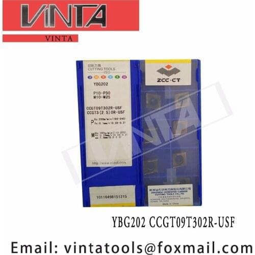 Free shipping high quality YBG202 CCGT09T302R-USF cnc carbide turning inserts