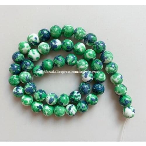 Free Shipping Natural Green Colorful Stone Round Loose Beads 15" Strand 4 6 8 10 12 MM Pick Size For Jewelry