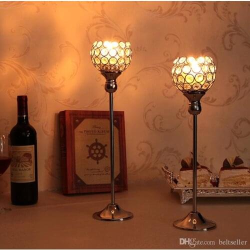 Wedding Table Centerpieces metal Candelabra Crystal Candlesticks Tealight Candle Holders for House Holiday Decoration Mothers Da