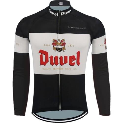 Duvel Long Sleeve Black Cycling Jersey Bike Wear Winter Fleece Or Thin Beer Cycling Clothing MTB Maillot Ciclismo Manga Larga