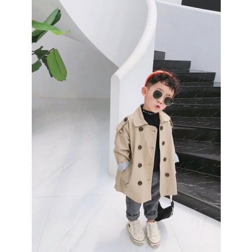 1 2 3 4 5 6 Years Kids Baby Trench Coat Casual Korean Double Breasted Windbreaker for Girls Boys Clothing Autumn Child Jackets