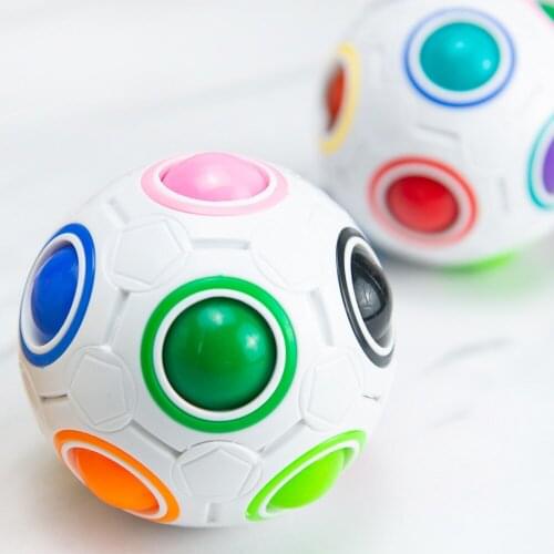 Kids Rainbow Ball Cube Puzzles Football Magic Cube Educational Learning Toys for Children Adult Stress Reliever Antistress Toys