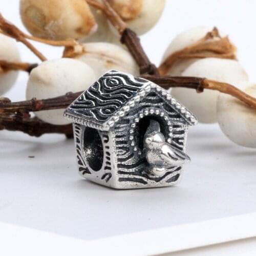 Hot Sale Genuine 100% 925 Sterling Silver New Spring Bird House Charm Fit Original Bracelet