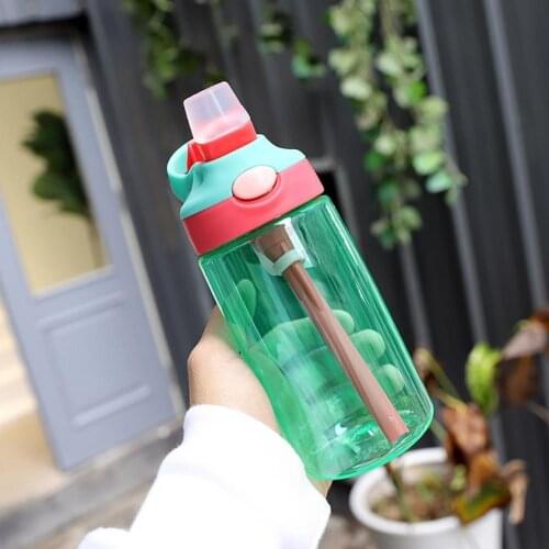 Portable Water Bottles Adult Kids Cute Leak-Proof Sport Juice Water Straw Drinking Cup Bottle Seal Climbing Water Bottles