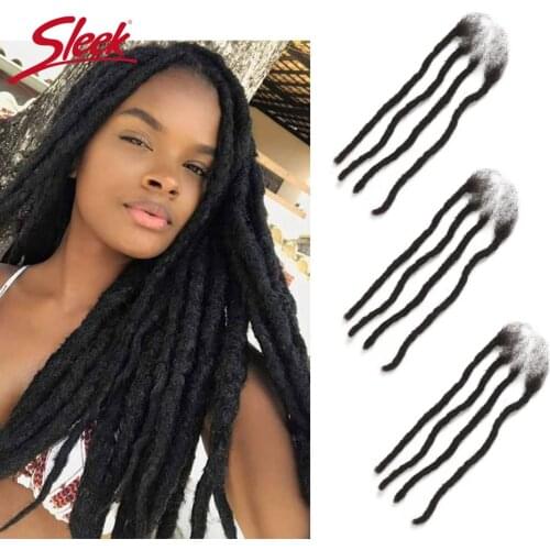 Sleek Dreadlock Hair Styles Ombre Color 27 Extension Braids Remy Mongolian Human Hair Extensions 12-20 Inches 20 Strands Crochet