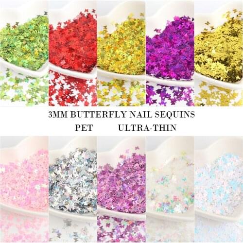 Holographic Butterfly Flakes Nail Art Glitter Sparkly 3D Laser Butterfly Sequins Tips DIY Polish Nail Art Decorations Manicure