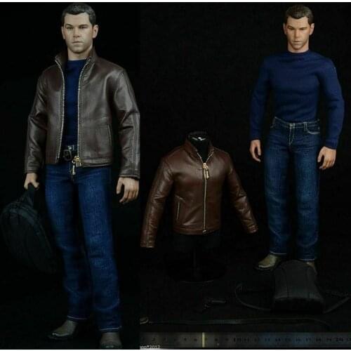 Toy Center 1/6 Male Agent Leather Clothes Suit Full Set Accessories Fit 12" Soldier Action Figure