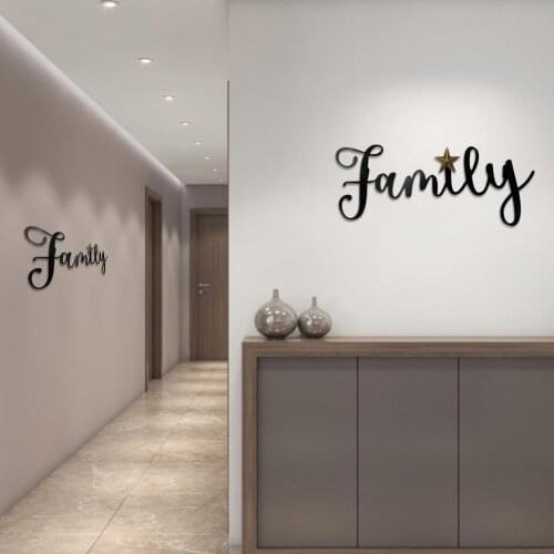Family Letter Word Metal Hanging Sign Wall Decal Sticker Room Home Decor Ornament Home Hanging Aesthetic Decoration