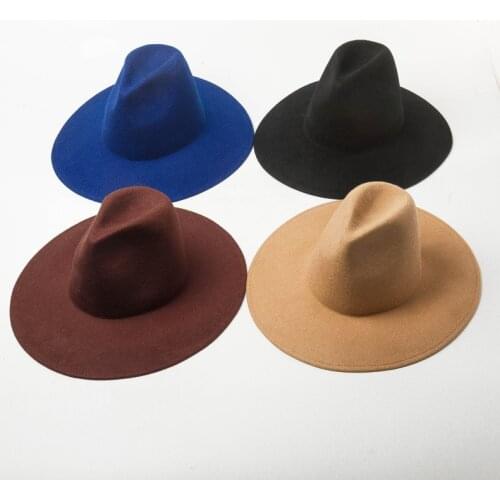 Fashion top light wool jazz top hat catwalk shopping travel felt top hat